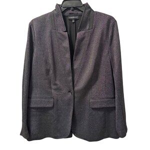 Lane Bryant Womens Black Shimmer Blazer Size 22 Polyester Blend Elegant Jacket